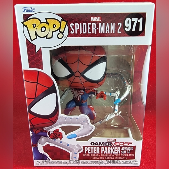 Peter Parker advanced suit 2.0 funko # 971 (nib) with pop protector - Picture 2 of 7